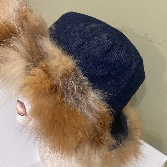 Really Cute Denim & Fox Hat by Lord & Taylor - Picture 4 of 9